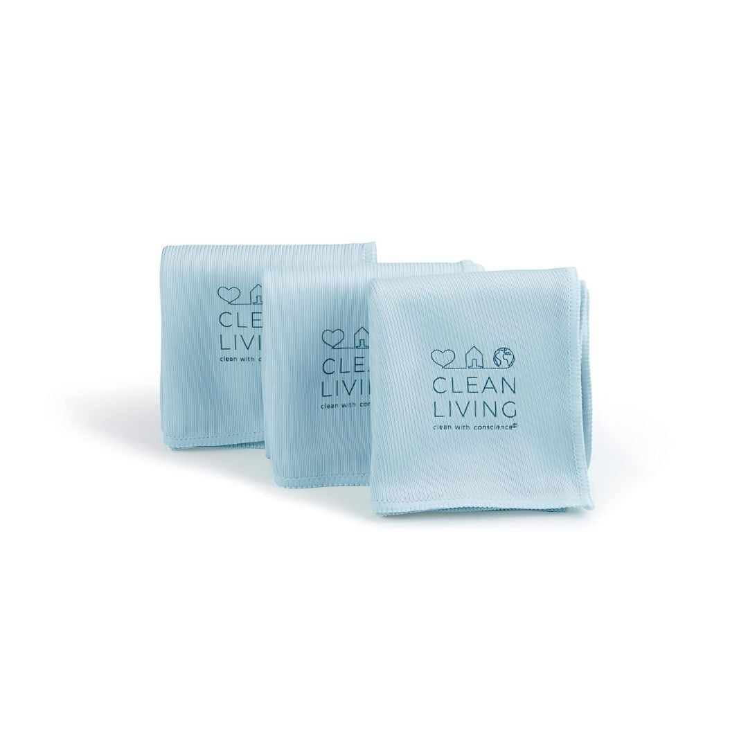 Blue Glass Microfibre Cloths (Bathroom) - Pack Of 3